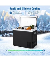 Givimo 53QT Portable Dual Zone 12V Car Refrigerator Compressor Fridge Freezer for Vehicles Camping Travel-Black