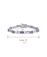 Bling Jewelry 9CT Oval Cz Alternating Infinity Tennis Bracelet Sterling Silver