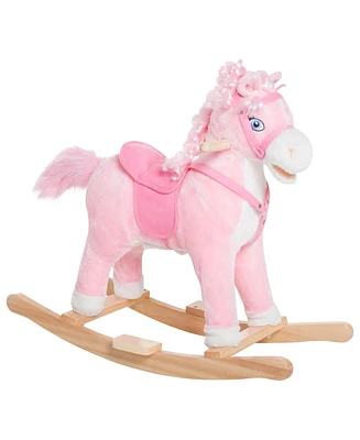 Simplie Fun Kids Plush Rocking Horse with Sounds and Tail