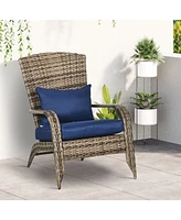 Outdoor Rattan Fire Pit Chair with Cushions