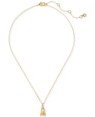 Kate Spade New York Cadet Gold-Tone Cubic Zirconia Rocket Mini Pendant Necklace