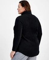 Style & Co Plus Quarter-Zip Long-Sleeve Sweater, Created for Macy's