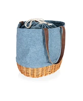 Picnic Time Coronado Canvas and Willow Basket Tote