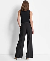 Dkny Women's High-Rise Piped-Front Wide-Leg Pants