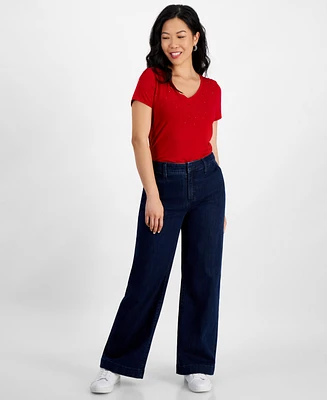 I.n.c. International Concepts Petite Flat-Front Denim Pants, Created for Macy's