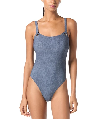 Michael Kors Women's Grommet Scoop-Neck One-Piece Swimsuit