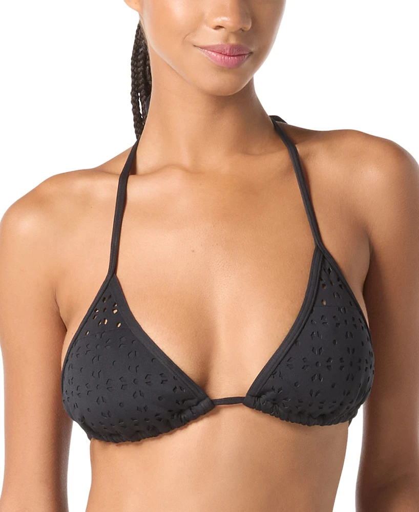 Michael Kors Women's Laser Cut Triangle Bikini Top