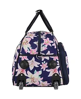 World Traveler Floral 21-Inch Carry-On Rolling Duffel Bag