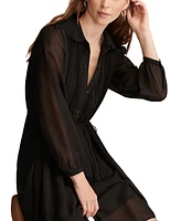 Lucky Brand Women's Pleated Chiffon Shirtdress