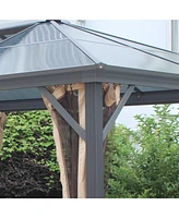 10'x12' Hardtop Aluminum Gazebo with Polycarbonate Roof