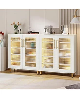 Tribesigns Shoe Cabinet with Acrylic Doors and Led Light