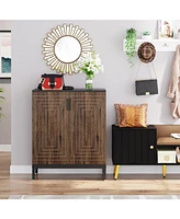 Tribesigns Shoe Cabinet with Doors, 20 Pairs Entryway Shoe Storage Cabinet with Shelves, 5-Tier Modern Free Standing Shoe Racks Storage Organizer for