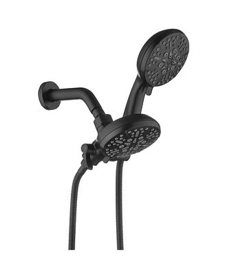 Boyel Living 5-Spray Patterns with 2.5 Gpm 4.72 in. Wall Mount Dual Shower Heads in Matte Black (Valve and Handle Trim Not Included)