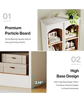 Tribesigns 70.9-Inch Tall Narrow Bookcase Set of 2, 5-Tier Cube Bookshelf with Storage, Modern Slim Corner Display Shelves for Home Office, Living Roo