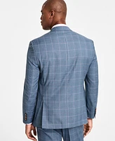 Tayion Collection Men's Classic Fit Plaid Suit Jacket