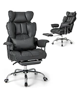 Costway Office Desk Chair Big and Tall Executive with Footrest Lumbar Support