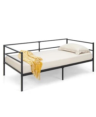 Gymax Twin Metal Daybed Frame Dual-use Platform Sofa Bed for Living Room Bedroom