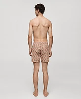 Mango Men's Geometric-Print Swimsuit