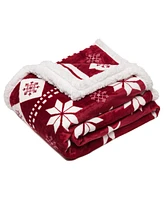 Chanasya Premium Gold Fox Print Fleece Throw Blanket - Cozy and Warm, Cute Design, Super Soft, Plush Fluffy Sherpa