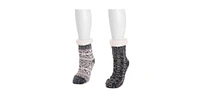 Muk Luks Women's 2 Pack Chenille Cabin Sock