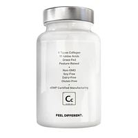 Amen Multi Collagen Peptides Capsules with Hyaluronic Acid and Vitamin C - 5 Types of Collagen Protein Type I, Ii, Iii, V, X - Grass Fed Hydrolyzed