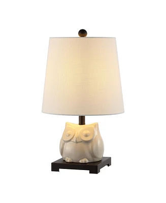 Jonathan Y Justina 16" Ceramic Mini Led Table Lamp, Antique White
