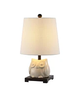 Jonathan Y Justina 16" Ceramic Mini Led Table Lamp, Antique White