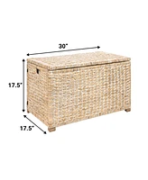 Jonathan Y Anada Handwoven Wicker Weave Storage Trunk