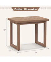 Skonyon Long Natural Wood Bath Spa Stool with Non-slip Foot Pads for Elderly