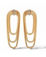 Jessica Simpson Layered Gold Toned Chain Earrings