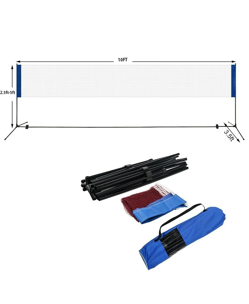 Vebreda Portable 10 Inch x 5 Inch Badminton Beach Tennis Training Net