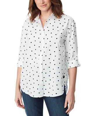 Gloria Vanderbilt Women's Amanda Printed Cotton Button-Front Shirt