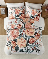 Madison Park Dahlia 3-Pc. Duvet Cover Set, Full/Queen