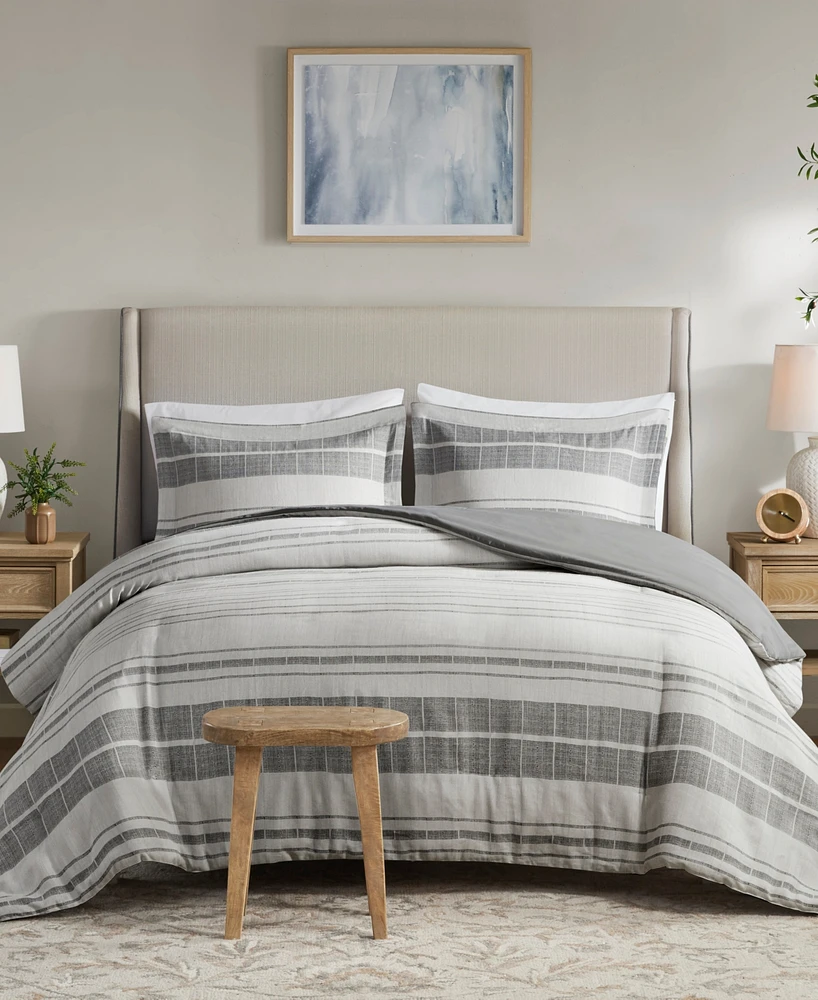 Madison Park Rhodes Stripe 3-Pc. Duvet Cover Set, King/California King