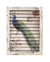 Slickblue Elegant Peacock Window Shutter Wall Decor for Timeless Home Style