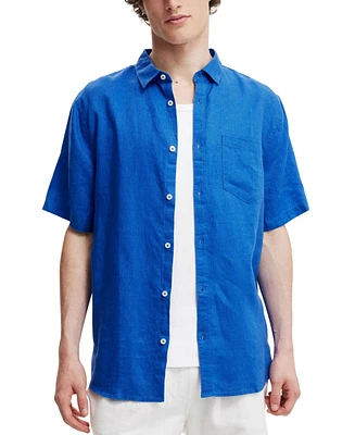 Cotton On Men's Linen Short Sleeve Shirt