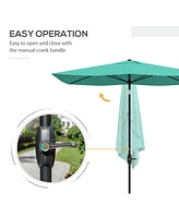 6.5' x 10' Market Umbrella, Teal