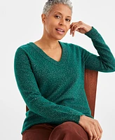 Style & Co Women's Shine V-Neck Pullover Sweater, Created for Macy's