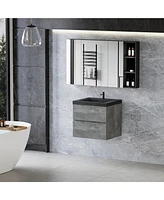 Streamdale Furniture Wall-Mounted Floating Vanity with Quartz Top