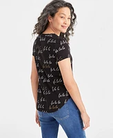 Style & Co Petite Whimsy Fa La Singing-Print T-Shirt, Created for Macy's