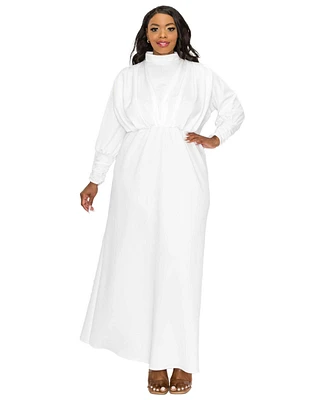 L I V D Plus Size Laufey Pleated Bodice Maxi Dress