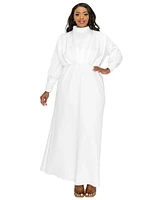 L I V D Plus Size Laufey Pleated Bodice Maxi Dress