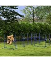 PawHut Piece Dog Agility Set with Adjustable Height Jump Bars