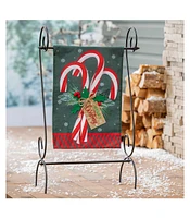 Evergreen Garden Flag Candy Cane Burlap Double Sided Indoor Outdoor Decor 18" x 12.5"