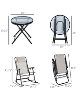 Streamdale Furniture 3-Piece Outdoor Rocking Chair Set with Glass Table