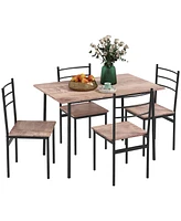 Simplie Fun 5-Piece Space-Saving Dining Table Set for Kitchen & Nook