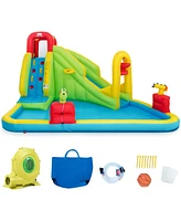 Costway Inflatable Water Slide Kids Bounce House w/480w Blower