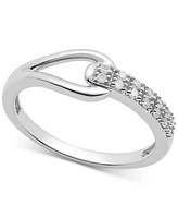 Diamond Polished Loop Ring (1/10 ct. t.w.) Sterling Silver