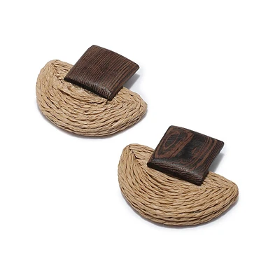 Sohi Women's Straw Drop Earrings