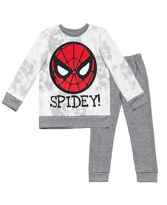 Marvel Toddler Boys Spider-Man Fleece Sweatshirt and Pants Outfit Set to (2T